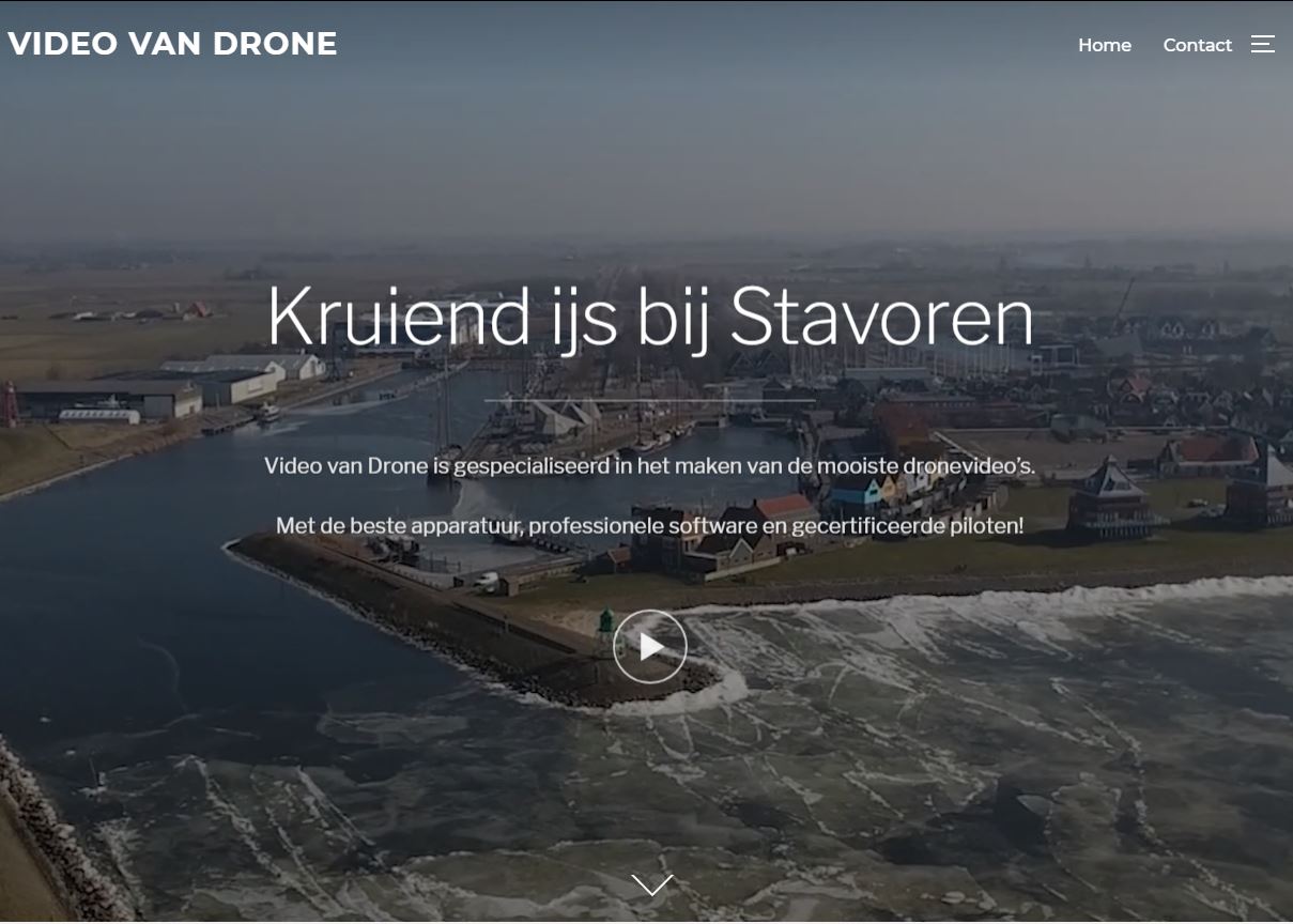 Screenshot van website Video van Drone