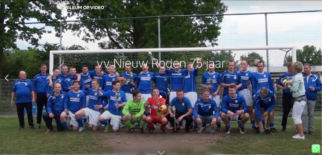 Afbeelding van de website Jubileum op Video.nl.