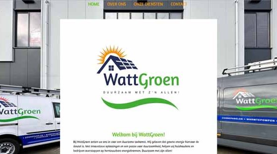 Website voor duurzaam installatiebedrijf WattGroen in Leek.
